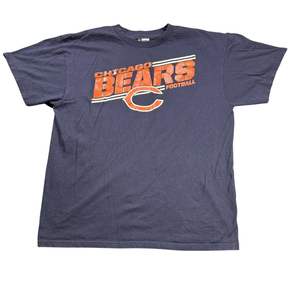 Chicago Bears NFL Team Apparel T Shirt Mens XL Navy Blue Football Fan Gear